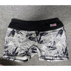 Avia Girls Black White Abstract Print Athletic Shorts Size S 6-6X A711577